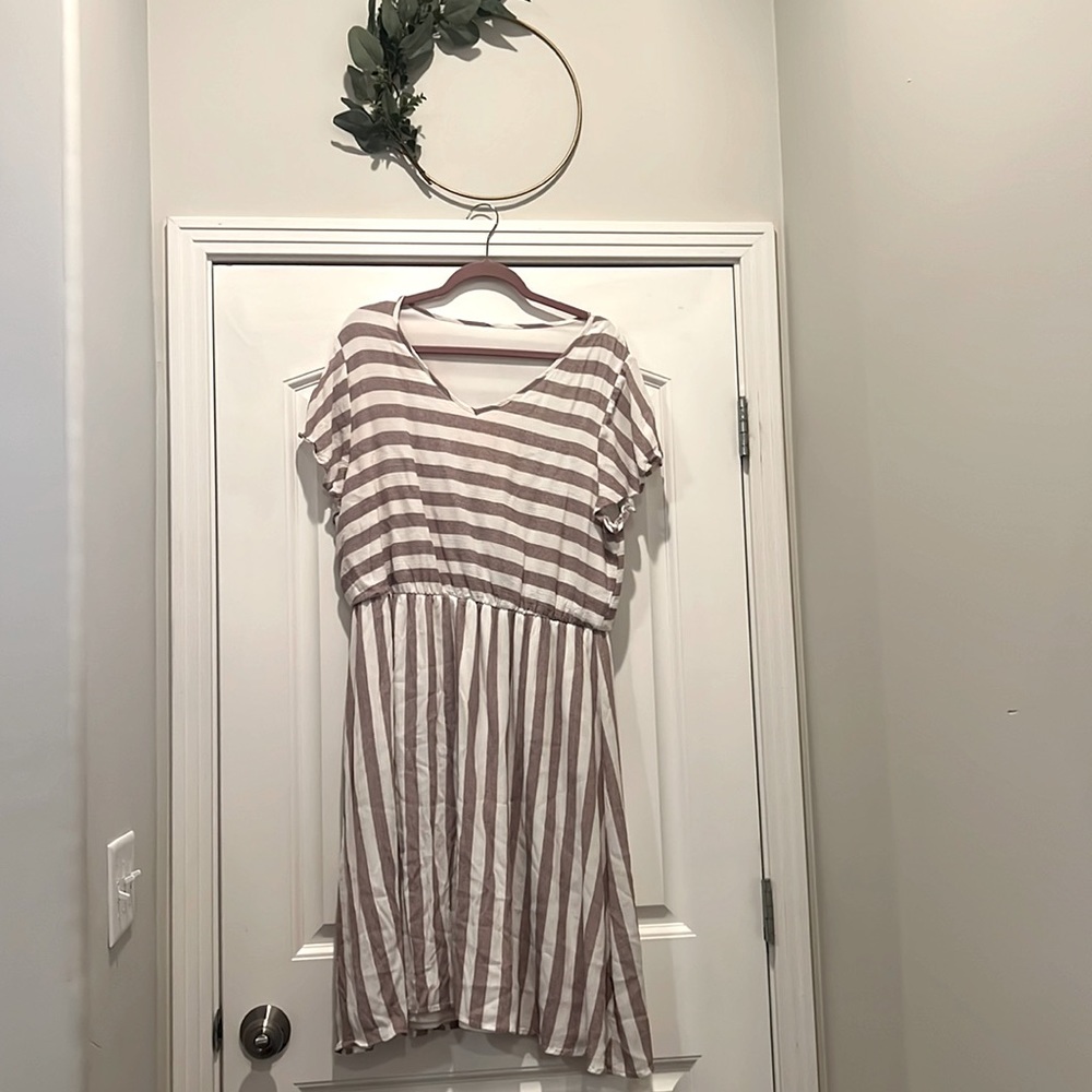 Maroon and white striped dress! Worn once!
